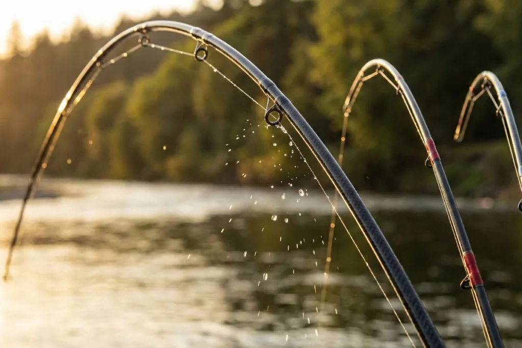 ação da vara de pesca